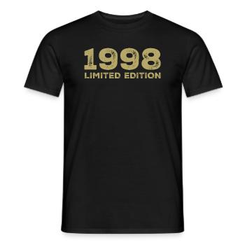 Birthday Gift Born In 1998 Vintage 1998 - Men's T-Shirt - black - Front - AI Model Male 178 light (178cm)