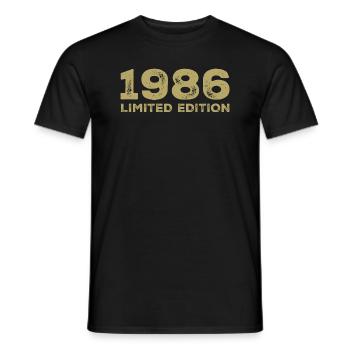 Birthday Gift Born In 1986 Vintage 1986 - Men's T-Shirt - black - Front - AI Model Male 178 light (178cm)