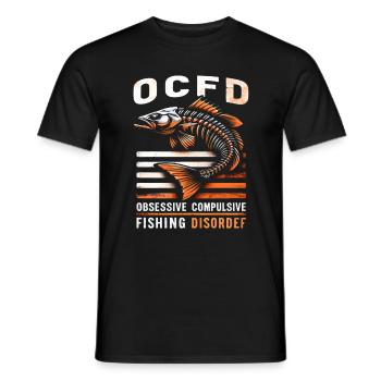 Lustige OCFD-Zwangsstörung beim Angeln - Männer T-Shirt - Schwarz - Vorne - AI Model Male 178 light (178cm)