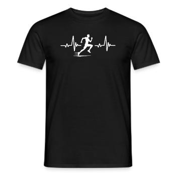 Battement de cœur du coureur - T-shirt homme - noir - Devant - AI Model Male 178 light (178cm)