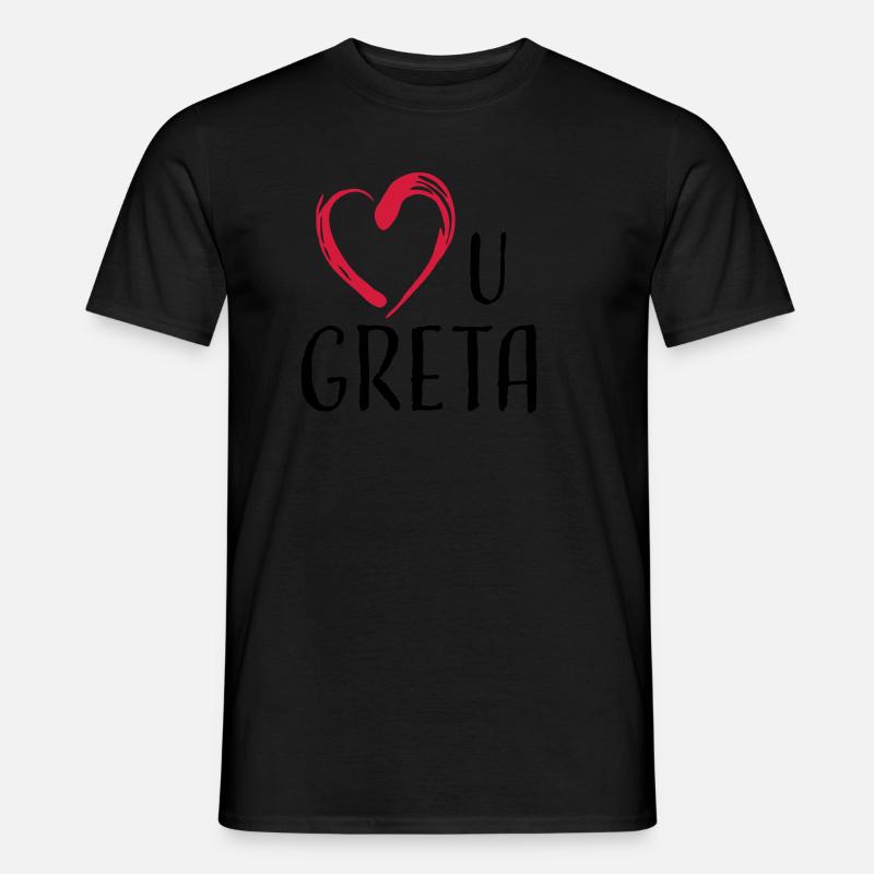 love u greta - Männer T-Shirt - Schwarz