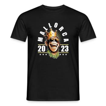 Mallorca 2023 King Monkey Party Malle Saying - Men's T-Shirt - black - Front - AI Model Male 178 light (178cm)