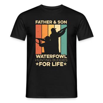 Rengaine de chasse pour votre chasseur d’oiseaux aquatiques - T-shirt homme - noir - Devant - AI Model Male 178 light (178cm)