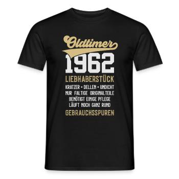 LUSTIG 64. GEBURTSTAG OLDTIMER 1962 - Männer T-Shirt - Schwarz - Vorne - AI Model Male 178 light (178cm)