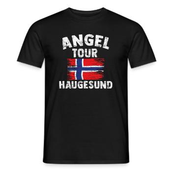 HAUGESUND - Angel Tour Norwegen Personalisierbar - Männer T-Shirt - Schwarz - Vorne - AI Model Male 178 light (178cm)