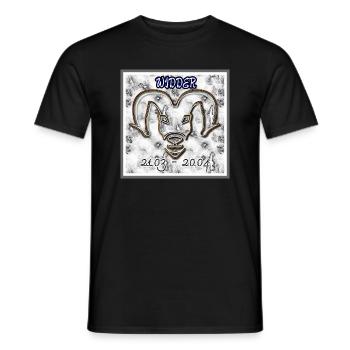 Sternzeichen Widder - Abbild - 2023 - Männer T-Shirt - Schwarz - Vorne - AI Model Male 178 light (178cm)