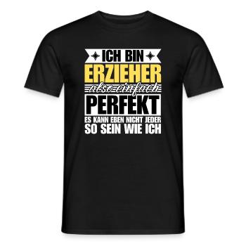 Perfekter Erzieher - Männer T-Shirt - Schwarz - Vorne - AI Model Male 178 light (178cm)