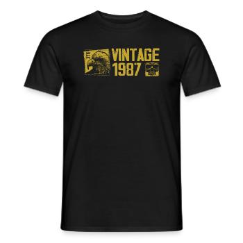Vintage 1987 Retro Anniversary Gift 1987 - Men's T-Shirt - black - Front - AI Model Male 178 light (178cm)