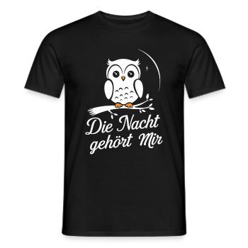 oiseau de nuit hibou hibou oiseau - T-shirt homme - noir - Devant - AI Model Male 178 light (178cm)