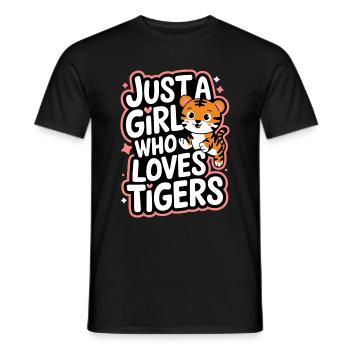 Tiger Tier Zoo Wildtier - Männer T-Shirt - Schwarz - Vorne - AI Model Male 178 light (178cm)