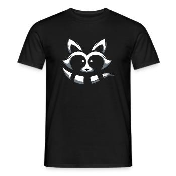 Waschbär im Minimalism-Design - Männer T-Shirt - Schwarz - Vorne - AI Model Male 178 light (178cm)