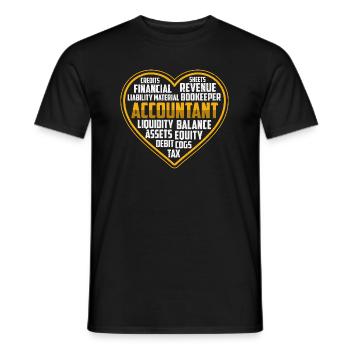 CPA Accountant Heart - Männer T-Shirt - Schwarz - Vorne - AI Model Male 178 light (178cm)