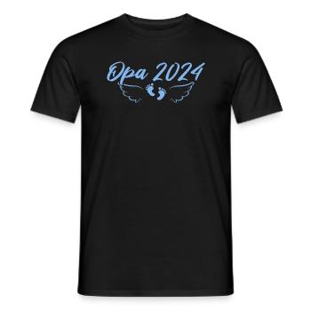 Opa 2024 Schwangerschaftsankündigung - Männer T-Shirt - Schwarz - Vorne - AI Model Male 178 light (178cm)
