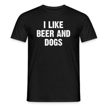 J’aime la bière et les chiens - T-shirt homme - noir - Devant - AI Model Male 178 light (178cm)