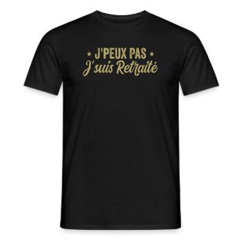 Humour I can't I'm retired - Men's T-Shirt - black - Front - AI Model Male 178 light (178cm)