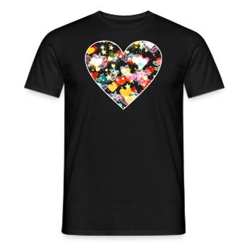 Heart heart heart - Men's T-Shirt - black - Front - AI Model Male 178 light (178cm)