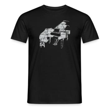 Piano bear music piano - Men's T-Shirt - black - Front - AI Model Male 178 light (178cm)