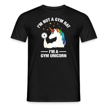I'm Not A Gym Rat - I'm A Gym Unicorn - Männer T-Shirt - Schwarz - Vorne - AI Model Male 178 light (178cm)