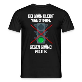 gegen Grüne Politik Grün Geschenk - Männer T-Shirt - Schwarz - Vorne - AI Model Male 178 light (178cm)