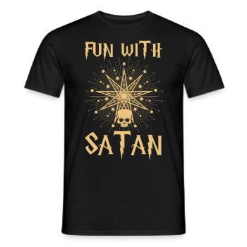 Satan Pentagram Spell Occult Gift - Men's T-Shirt - black - Front - AI Model Male 178 light (178cm)