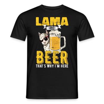 Llama Bière Alcool Lamas Cadeau - T-shirt homme - noir - Devant - AI Model Male 178 light (178cm)