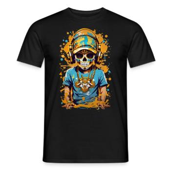 Crâne de sucre doré - T-shirt homme - noir - Devant - AI Model Male 178 light (178cm)