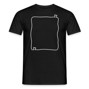 Cadre de griffonnage avec des coeurs - T-shirt homme - noir - Devant - AI Model Male 178 light (178cm)