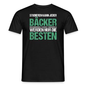 Anyone can study - Bäcker Edition - Men's T-Shirt - black - Front - AI Model Male 178 light (178cm)