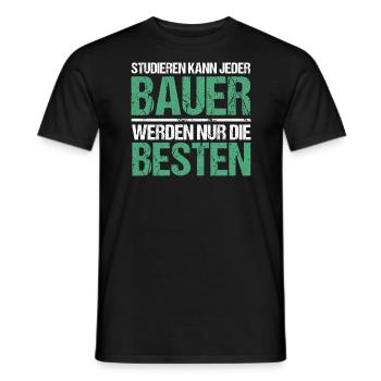 Tout le monde peut étudier - Édition Bauer - T-shirt homme - noir - Devant - AI Model Male 178 light (178cm)