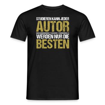 Anyone can study - Author Edition - Men's T-Shirt - black - Front - AI Model Male 178 light (178cm)