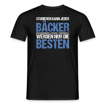 Anyone can study - Bäcker Edition - Men's T-Shirt - black - Front - AI Model Male 178 light (178cm)