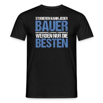 Tout le monde peut étudier - Édition Bauer - T-shirt homme - noir - Devant - AI Model Male 178 light (178cm)