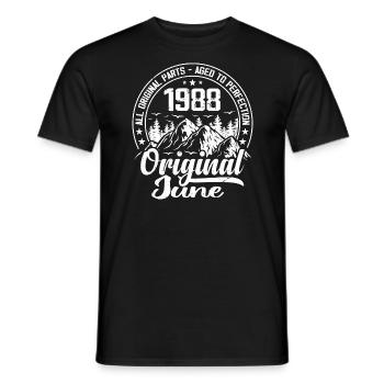 juin 1988 Original : 36 Ans Cadeau d'Anniversaire - T-shirt homme - noir - Devant - AI Model Male 178 light (178cm)