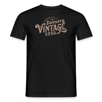 Januar 1956 | 1956 Januar Vintage Geburtstag - Männer T-Shirt - Schwarz - Vorne - AI Model Male 178 light (178cm)
