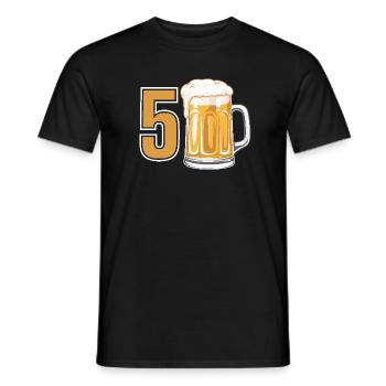 Beer Humor for the 50th Birthday - Men's T-Shirt - black - Front - AI Model Male 178 light (178cm)