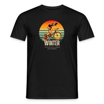 Kein Winter hält dich auf – Rolle statt Sofa! - Männer T-Shirt - Schwarz - Vorne - AI Model Male 178 light (178cm)