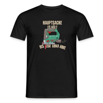 DIY trick: Stable in the short term! - Men's T-Shirt - black - Front - AI Model Male 178 light (178cm)