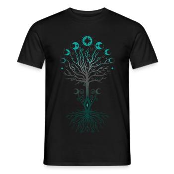 Yggdrasil Moontree Arbre de vie nordique - T-shirt homme - noir - Devant - AI Model Male 178 light (178cm)