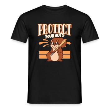 Protect your nuts - Men's T-Shirt - black - Front - AI Model Male 178 light (178cm)