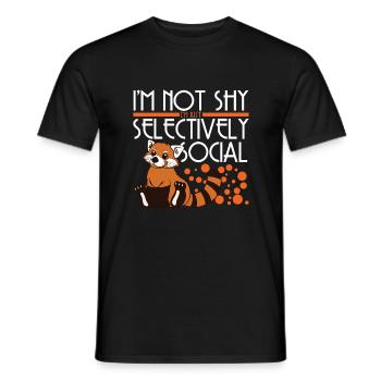 Red Panda I'm Not Shy I'm Just Selectively Social - Männer T-Shirt - Schwarz - Vorne - AI Model Male 178 light (178cm)