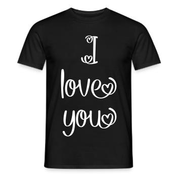 I love you - Männer T-Shirt - Schwarz - Vorne - AI Model Male 178 light (178cm)