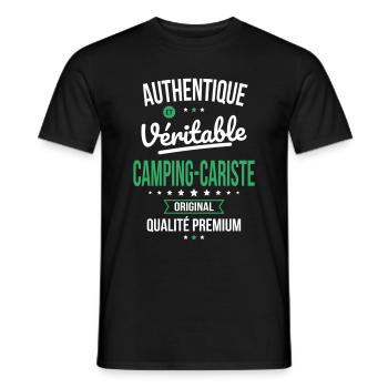 Authentique et véritable camping-cariste Original - T-shirt homme - noir - Devant - AI Model Male 178 light (178cm)