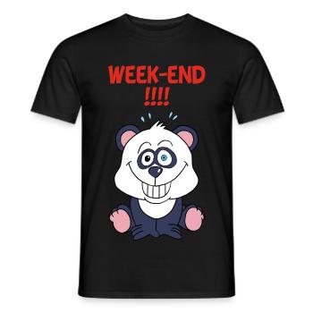 Panda am Wochenende - Männer T-Shirt - Schwarz - Vorne - AI Model Male 178 light (178cm)