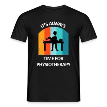 Physiotherapist Humorous Gift Saying Funny - Men's T-Shirt - black - Front - AI Model Male 178 light (178cm)