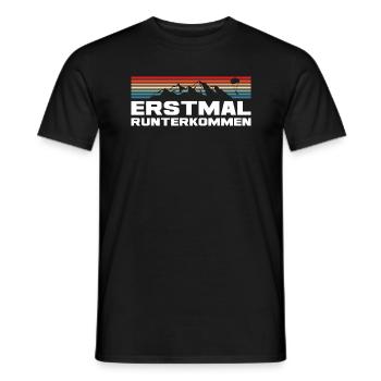 Fallschirm Erstmal Runterkommen Fallschirmspringen - Männer T-Shirt - Schwarz - Vorne - AI Model Male 178 light (178cm)
