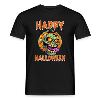 Happy Zombie Halloween - Men's T-Shirt - black - Front - AI Model Male 178 light (178cm)