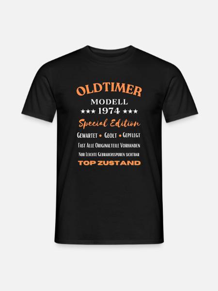 50.Geburtstag Oldtimer, 1974 - Männer T-Shirt - Schwarz