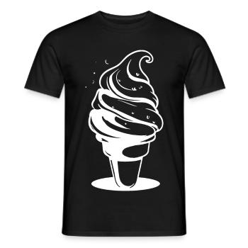 Dessin de crème glacée molle - T-shirt homme - noir - Devant - AI Model Male 178 light (178cm)