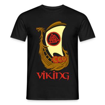 Viking Ship - Men's T-Shirt - black - Front - AI Model Male 178 light (178cm)