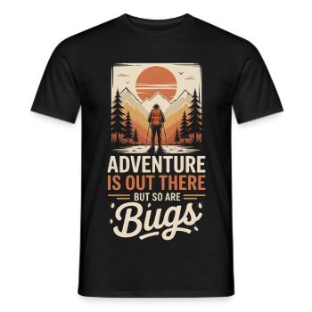 Bergabenteuer Wanderer im Sonnenuntergang - Männer T-Shirt - Schwarz - Vorne - AI Model Male 178 light (178cm)